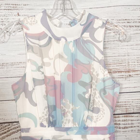 ModCloth Windy City Pastel Print Sleeveless Dress, EUC, Size XXS, MSRP $125 - Picture 4 of 12